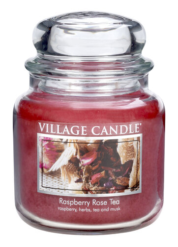 Village Candle Vonná svíčka Maliny a čajová růže  - Raspberry Tea Rose, 397 g
