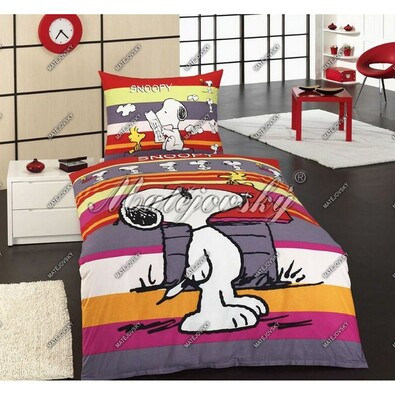 Matějovský dětské povlečení Snoopy promenade, 140 x 200 cm, 70 x 90 cm