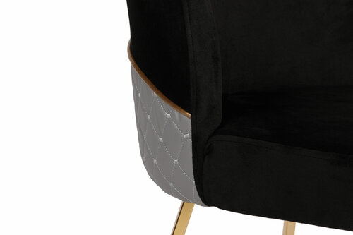 Zestaw krzeseł do jadalni Madrid Black and Gold, 4 szt.