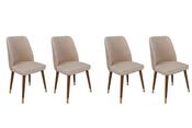 Set de scaune de sufragerie Hugo Cream and Walnut, 4 buc.