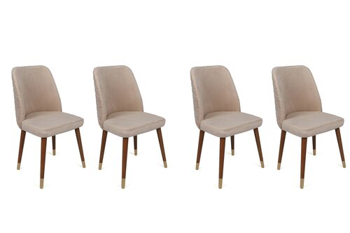 Set de scaune de sufragerie Hugo Cream and Walnut, 4 buc.