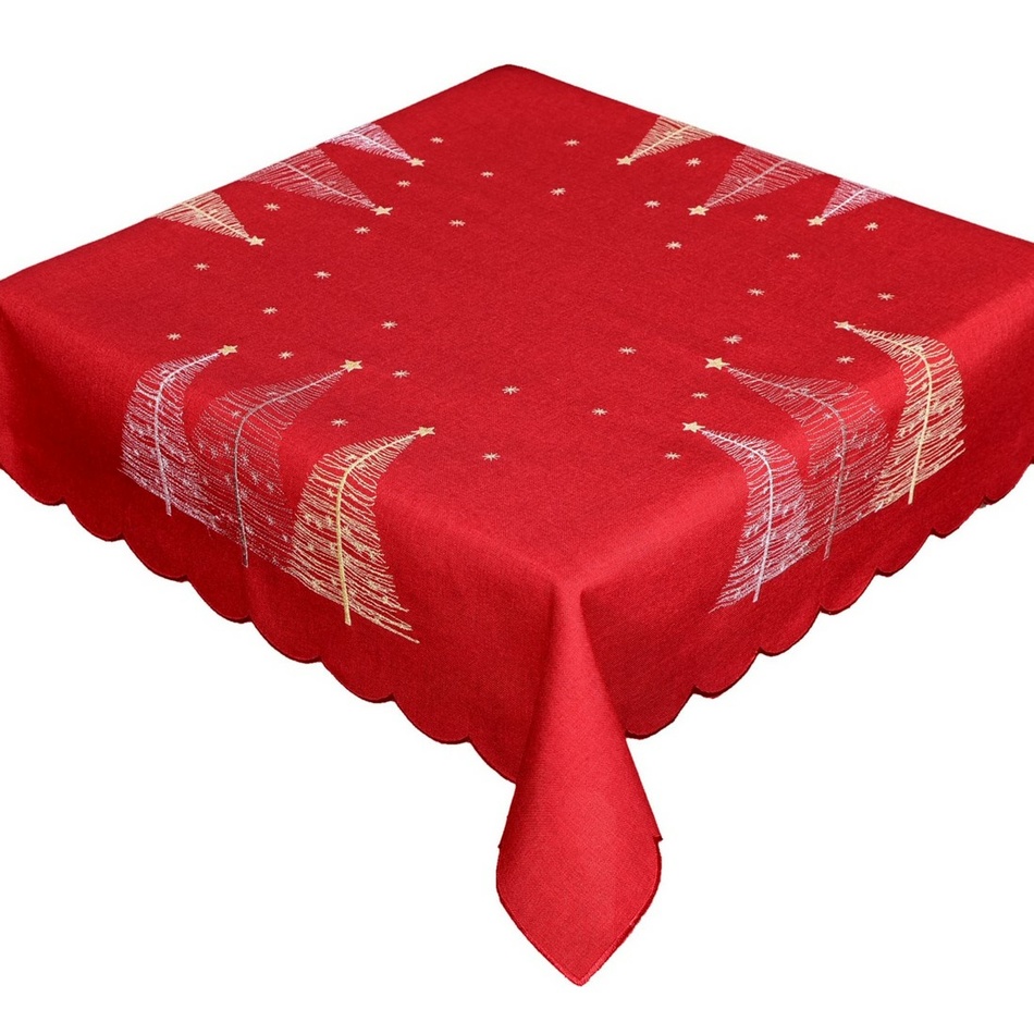 Față de masă de Crăciun Xmas trees roșu, 85 x 85 cm casă