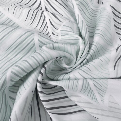 Lenjerie de pat Matex Satin frunze gri , 140 x 200 cm, 70 x 90 cm