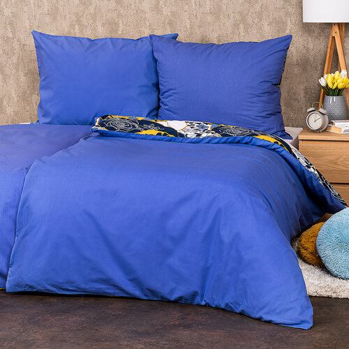 Lenjerie de pat din bumbac 4Home Blue rose, 140 x 200 cm, 70 x 90 cm