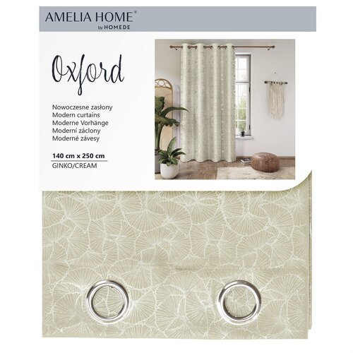 Restilo Závěs Oxford Ginko krémová, 140 x 250 cm