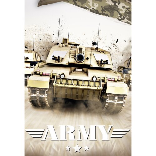 Pościel bawełniana Czołg Army, 140 x 200 cm, 70 x 90 cm