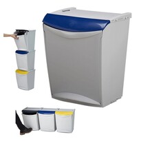 Denox Ekosystem Coș de gunoi pentru deșeurisortate 25 l, albastru - hârtie