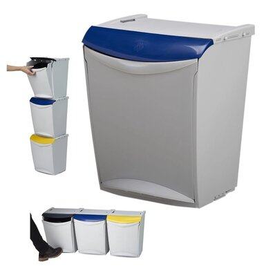 Coș de gunoi Denox Ekosystem pentru deșeurisortate 25 l, albastru - hârtie