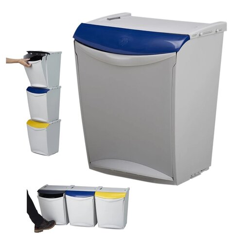 Denox Ekosystem Szelektív hulladékgyűjtő szemetes25 l, kék - papír