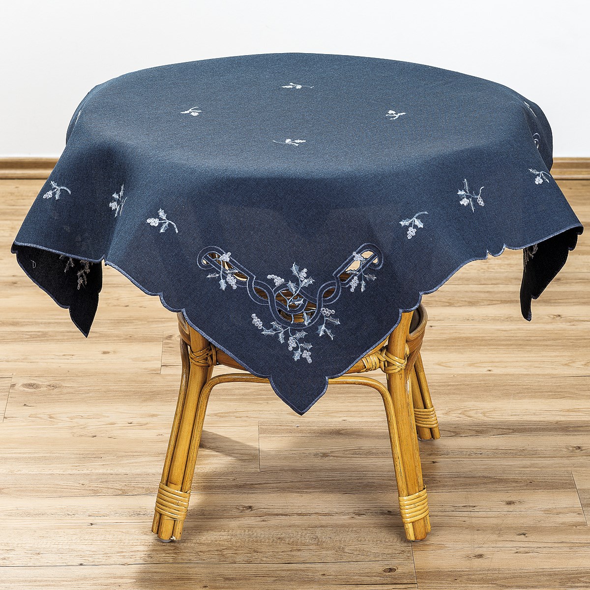 Forbyt Vianočný obrus imelo modrá, 85 x 85 cm