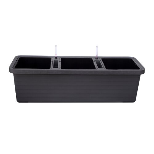 Jardinieră cu auto-irigare Plastia Berberis TRIO ,antracit