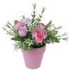Trandafir artificial, în ghiveci, roz, 21 cm