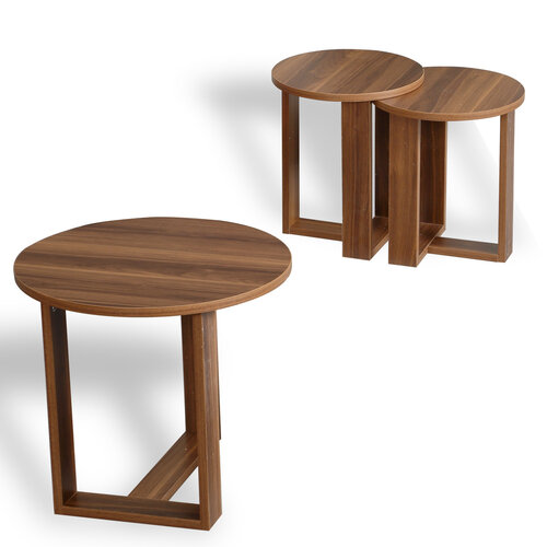 Pomožna mizica Mira Walnut, 3 kos