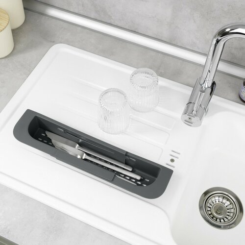 Wenko Teleskopabtropfer für Spülbecken Fino 36-49,5 cm, grau