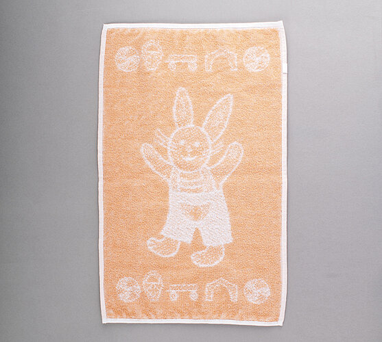 Detský froté uterák Zajačik oranžový, 50 x 30 cm