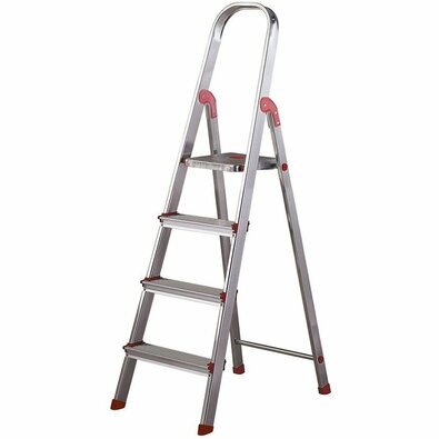 Rolser Aluminium-Trittleiter für den professionellen Einsatz Unica, 4 Stufen