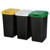 Tontarelli Koš za ločeno zbiranje odpadkov TRIO 3x 25 l, črn