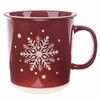 Cană de Crăciun din ceramică Snowflake roșu, 710 ml
