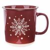 Weihnachtstasse aus Keramik Snowflake rot, 710 ml