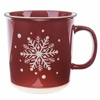 Cană de Crăciun din ceramică Snowflake roșu, 710 ml