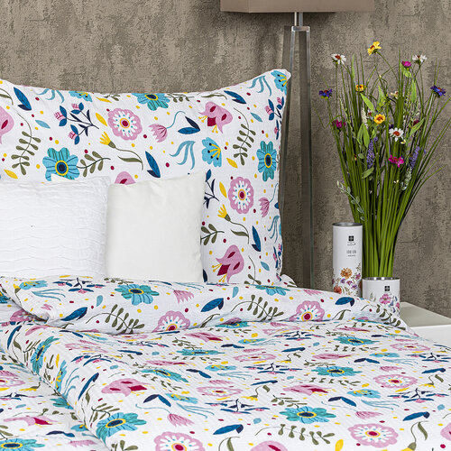 4Home Krepp-Bettwäsche Flowers,  160 x 200 cm, 70 x 80 cm