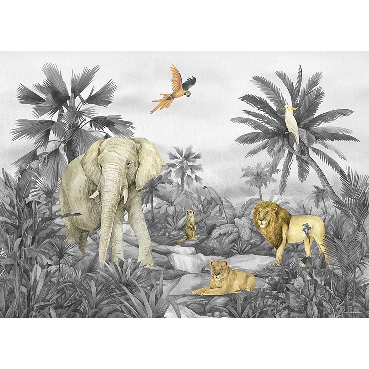 Detská fototapeta Jungle 252 x 182 cm, 4 diely
