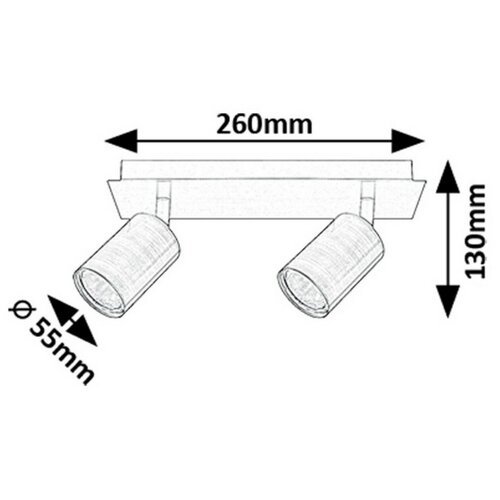 Rabalux 73072 nowoczesna lampa punktowa Gerhard, 2x spot GU10 max. 15 W