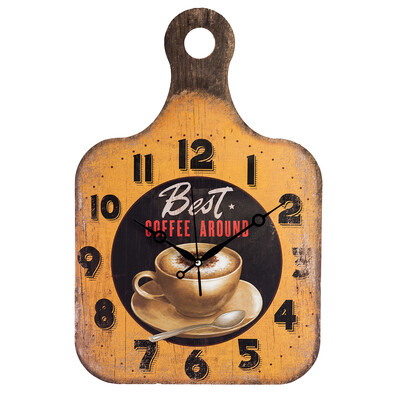 Nástěnné hodiny Dřevěné prkénko Coffee
