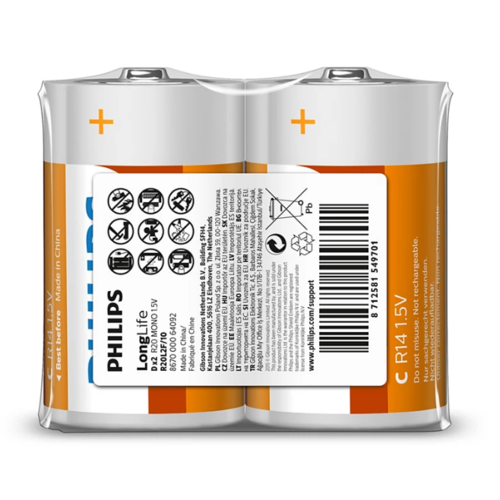 Baterie Philips D 1,5 V LongLife