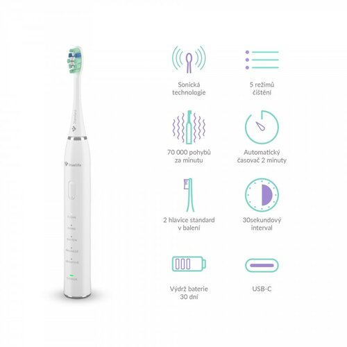 TrueLife Sonická zubná kefka SonicBrush Clean30, biela