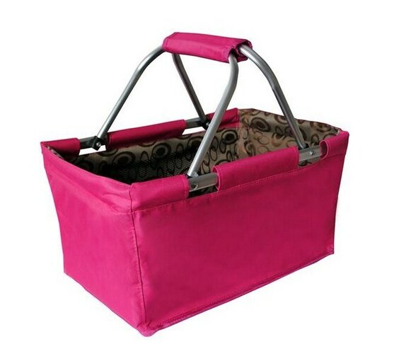 Nákupný skladací košík ružový 29 l, ružová