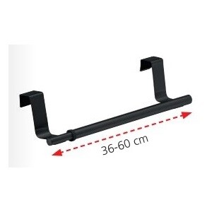 Wenko Nastavljiv nerjaveč držalo za krpe 36-60 cm,črna