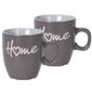 Set de căni din gresie ceramică Home 150 ml, 2 buc, maro închis