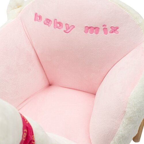 Baby Mix Hojdacia hračka s kolieskami a melódiou  Labuť biela, 61 x 32 x 52 cm