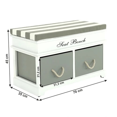 Klopa z odlagalnim prostorom Bench 2, 70 x 35 x 45cm