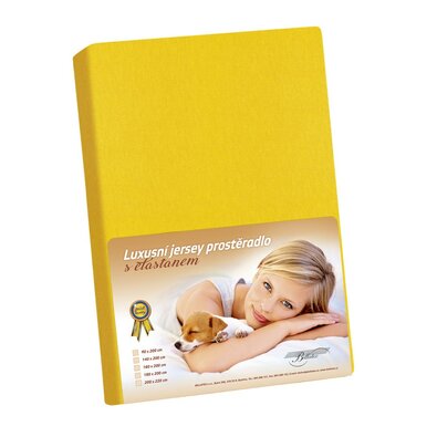 Bellatex Jersey prestieradlo s elastanom žltá, 120 x 200 cm