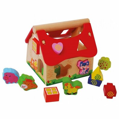 Ecotoys Vkladací domček so zvieratkami, 21 x 19 x 19 cm