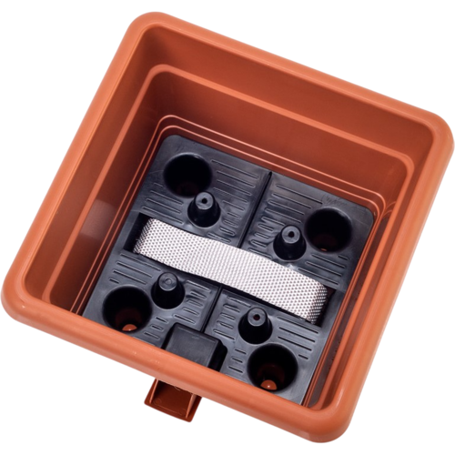 Plastia Bergamot samozavlažovací květináč 40 x 40 cm svetlo rjava