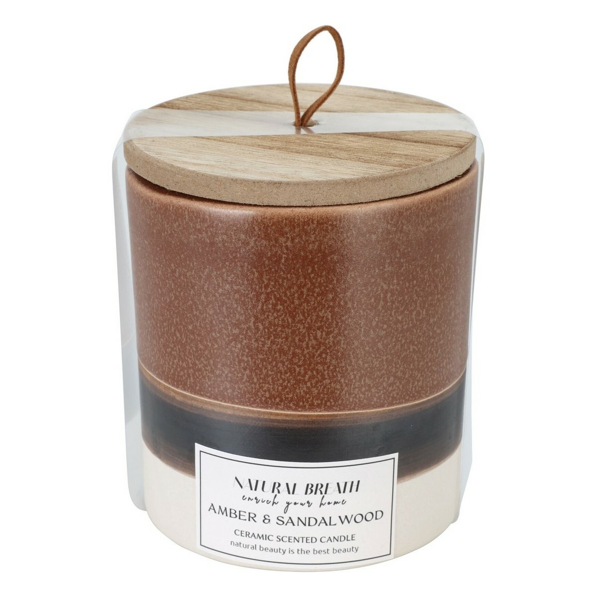 Natural Breath természetes viaszgyertya, illat Amber & Sandal Wood, 205 g akciós termékkép 1