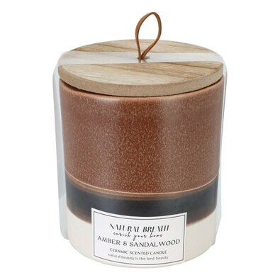 Свічка Natural Breath, натуральний віск, аромат Amber & Sandal Wood,, 205 г