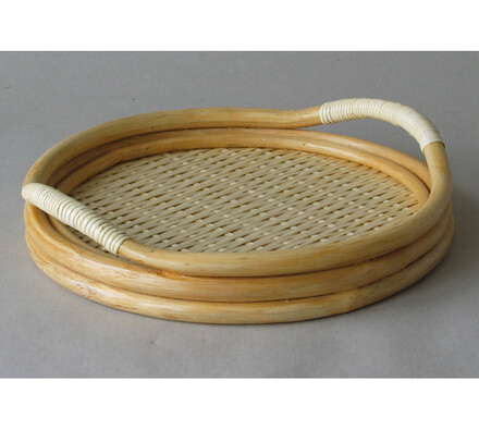 Taca rattanowa, okrągła