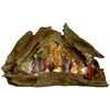 Scenă de Betleem cu lumină LED, polystone, 49 x 28 x 16 cm