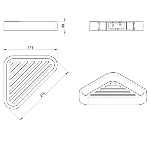 GEDY 328314 Smart sarokpolc zuhanyzóhoz, 17 x 3 x17 cm, fekete matt