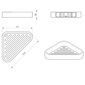 GEDY 328314 Smart sarokpolc zuhanyzóhoz, 17 x 3 x17 cm, fekete matt