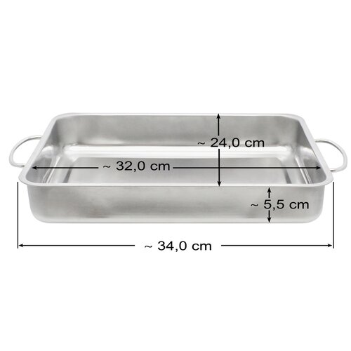 Elo 53435 Basic Blacha do pieczenia ze stali nierdzewnej 34 x 24 x 5,5 cm