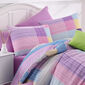 Bavlnené obliečky Karo fialová, 220 x 200 cm, 2 ks 70 x 90 cm