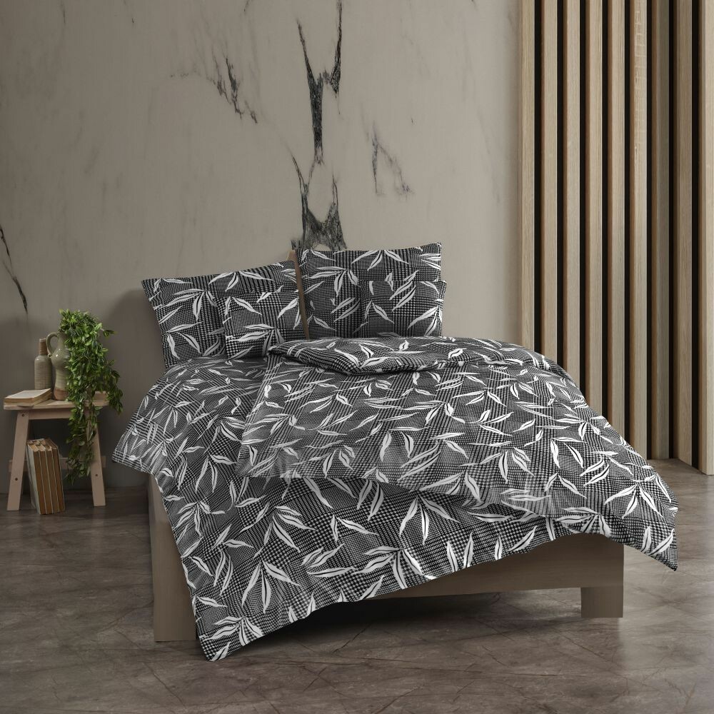 Kvalitex Bawełniana pościel Osaka szary, 240 x 220 cm, 2 szt. 70 x 90 cm