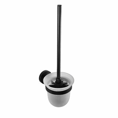 SAPHO XB300 X-Roundblack WC krtača za steno,posoda iz mlečnega stekla, črna