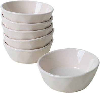 Sada 6 kameninových misek Facetta 12 cm, béžová
