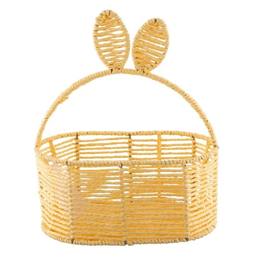 Altom Pleciony koszyk z uchwytami owalny, 20 x 15x 11/31 cm, żółty